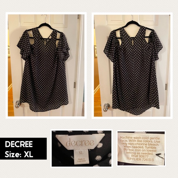 Decree- Off the Shoulder Dress - Polka Dots - Pre-Owned - worn once - Picture 1 of 1